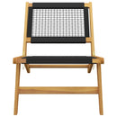 vidaXL tömör tíkfa és poliészter kerti szék lábtartóval