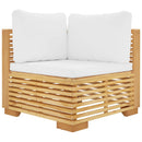 vidaXL tömör tíkfa kerti sarokkanapé krémszínű párnákkal