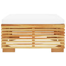 vidaXL tömör tíkfa kerti lábtartó krémszínű párnával