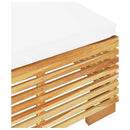 vidaXL tömör tíkfa kerti lábtartó krémszínű párnával