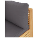 vidaXL tömör tíkfa kerti sarokkanapé sötétszürke párnákkal