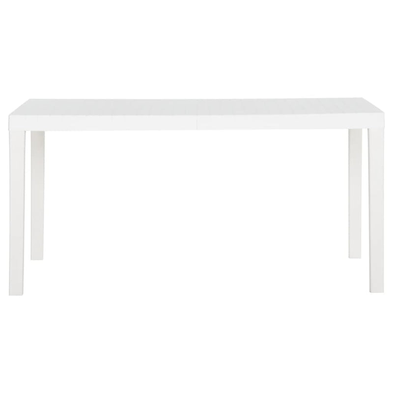 vidaXL fehér polipropilén kerti asztal 150 x 90 x 72 cm