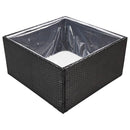 vidaXL fekete polyrattan kerti ültetőláda 80 x 80 x 40 cm