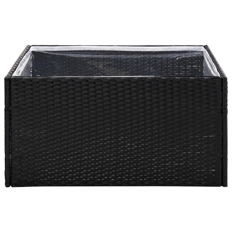 vidaXL fekete polyrattan kerti ültetőláda 80 x 80 x 40 cm