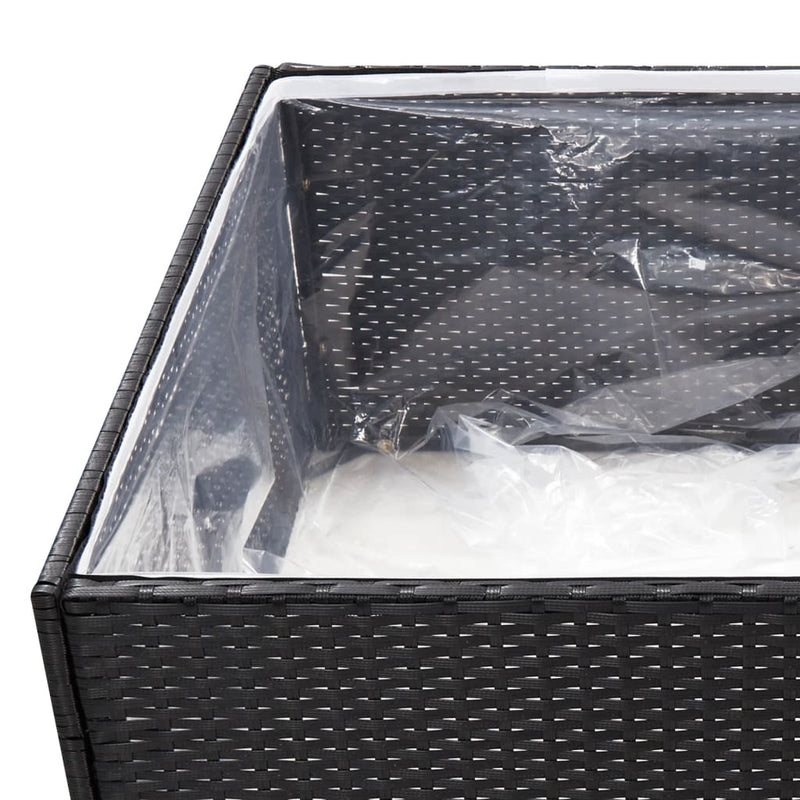 vidaXL fekete polyrattan kerti ültetőláda 80 x 80 x 40 cm
