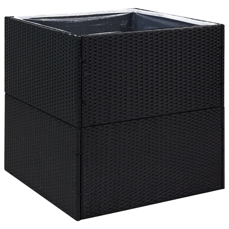 vidaXL fekete polyrattan kerti ültetőláda 80x80x80 cm