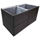 vidaXL fekete polyrattan kerti ültetőláda 157x80x80 cm