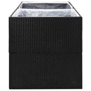 vidaXL fekete polyrattan kerti ültetőláda 157x80x80 cm