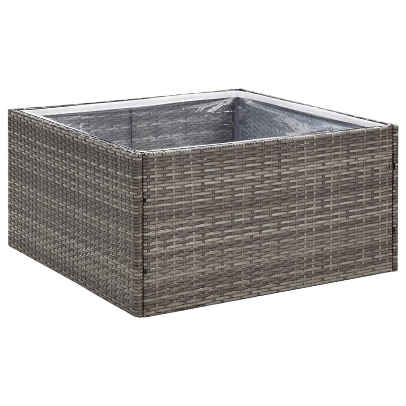 vidaXL szürke polyrattan kerti ültetőláda 80 x 80 x 40 cm