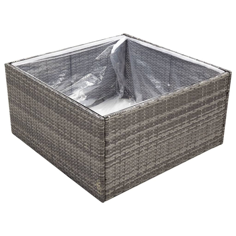 vidaXL szürke polyrattan kerti ültetőláda 80 x 80 x 40 cm