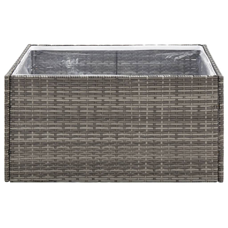 vidaXL szürke polyrattan kerti ültetőláda 80 x 80 x 40 cm