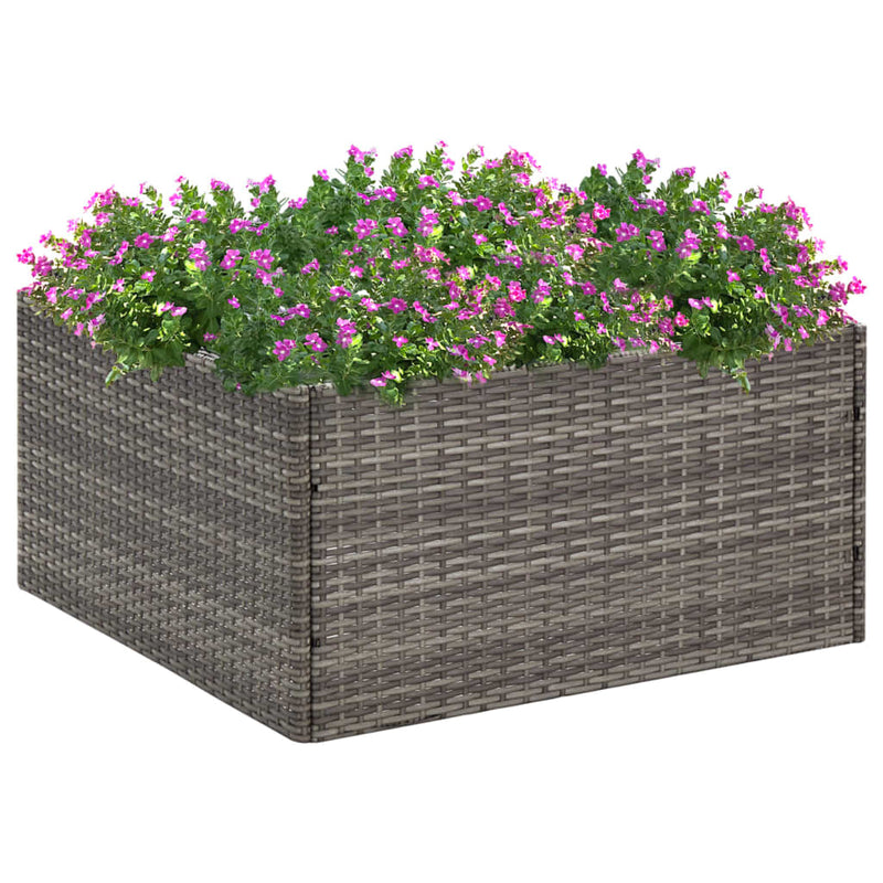 vidaXL szürke polyrattan kerti ültetőláda 80 x 80 x 40 cm