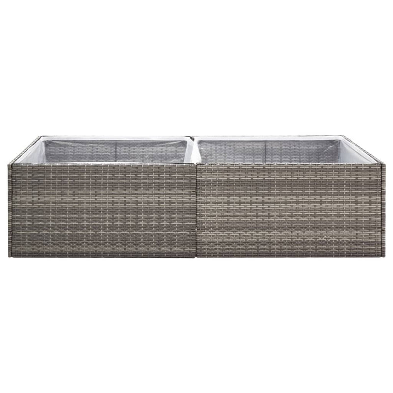 vidaXL szürke polyrattan kerti ültetőláda 157 x 80 x 40 cm
