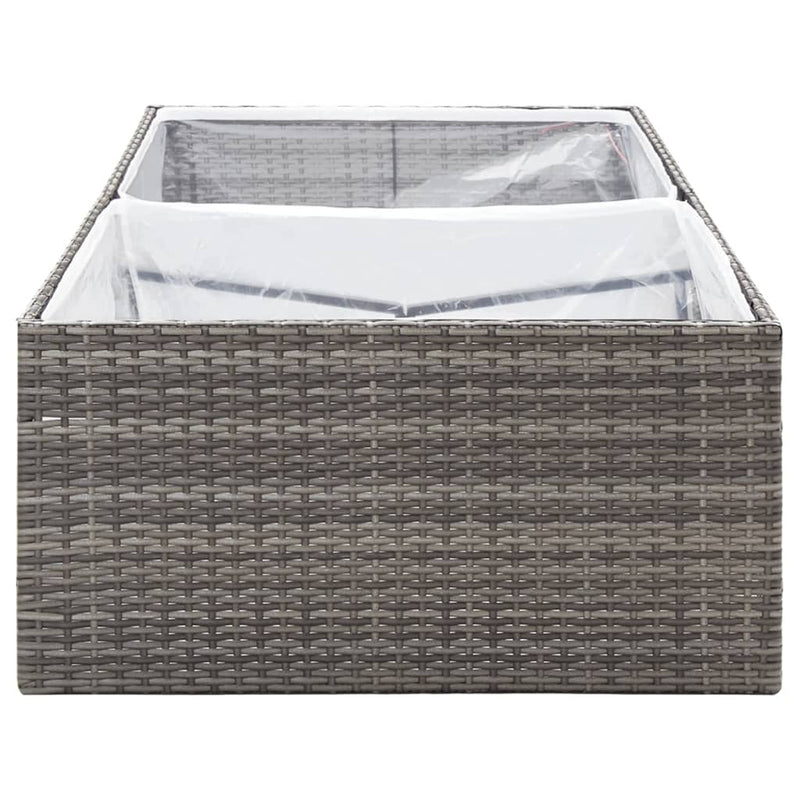 vidaXL szürke polyrattan kerti ültetőláda 157 x 80 x 40 cm