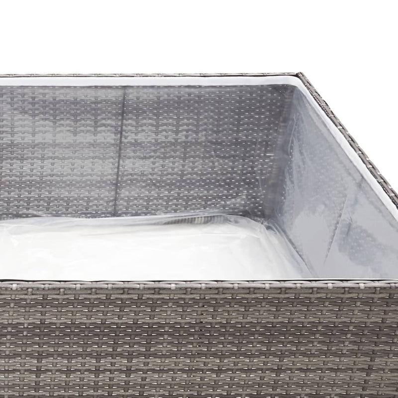 vidaXL szürke polyrattan kerti ültetőláda 157 x 80 x 40 cm