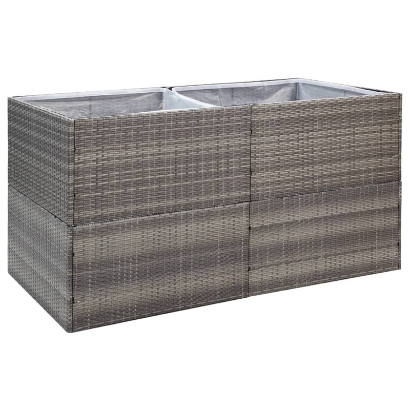 vidaXL szürke polyrattan kerti ültetőláda 157x80x80 cm