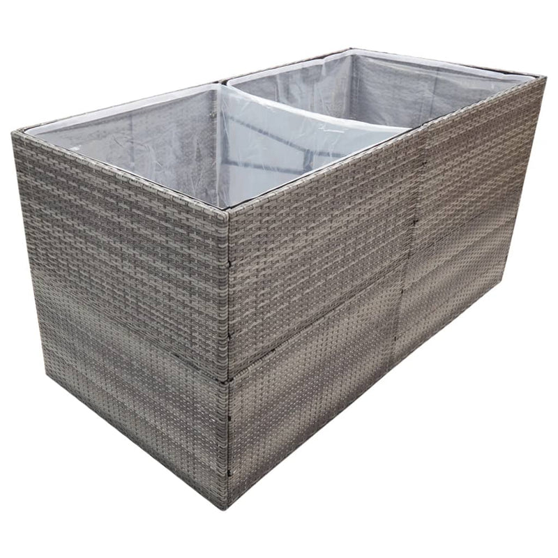 vidaXL szürke polyrattan kerti ültetőláda 157x80x80 cm