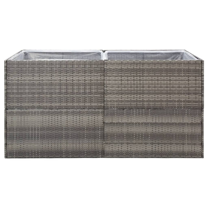 vidaXL szürke polyrattan kerti ültetőláda 157x80x80 cm
