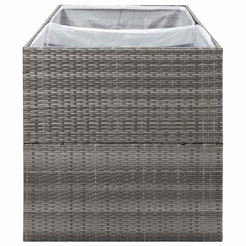 vidaXL szürke polyrattan kerti ültetőláda 157x80x80 cm