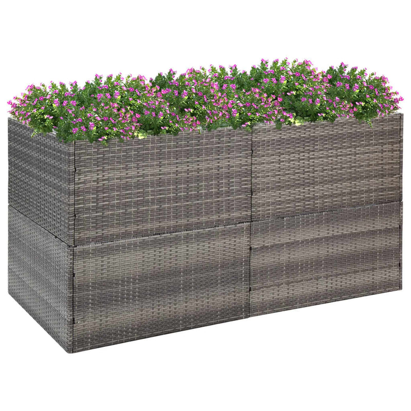 vidaXL szürke polyrattan kerti ültetőláda 157x80x80 cm