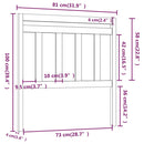 vidaXL fekete tömör fenyőfa ágyfejtámla 81 x 4 x 100 cm