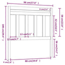 vidaXL fekete tömör fenyőfa ágyfejtámla 96 x 4 x 100 cm