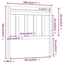 vidaXL tömör fenyőfa ágyfejtámla 106 x 4 x 100 cm