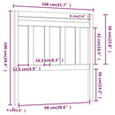 vidaXL szürke tömör fenyőfa ágy fejtámla 106 x 4 x 100 cm