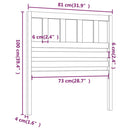 vidaXL mézbarna tömör fenyőfa ágy fejtámla 81 x 4 x 100 cm