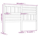 vidaXL szürke tömör fenyőfa ágyfejtámla 166 x 4 x 100 cm