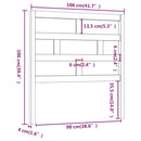 vidaXL fekete tömör fenyőfa ágyfejtámla 106 x 4 x 100 cm