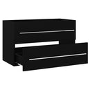 vidaXL fekete forgácslap mosdószekrény beépített mosdókagylóval