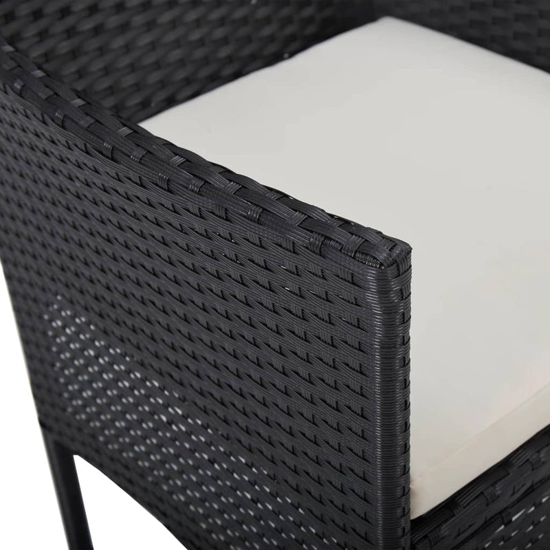 vidaXL 2 db fekete polyrattan kerti étkezőszék