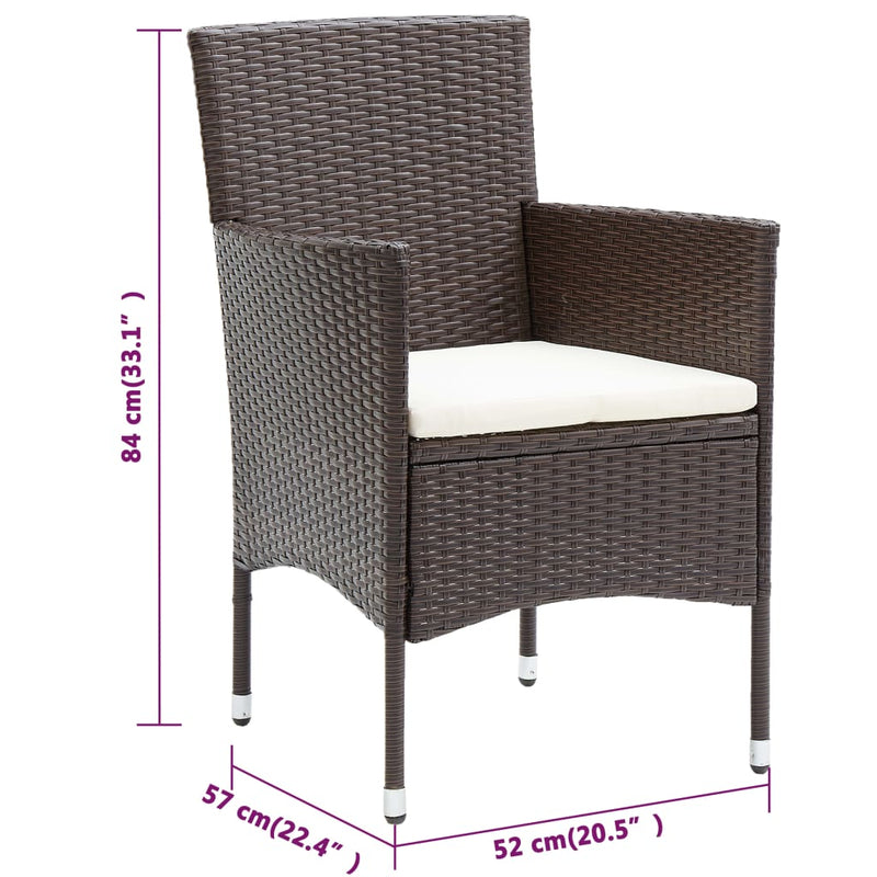 vidaXL 2 db barna polyrattan kerti étkezőszék