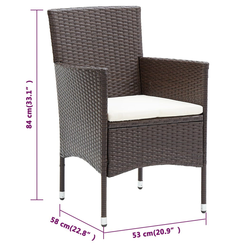 vidaXL 4 db barna polyrattan kerti étkezőszék