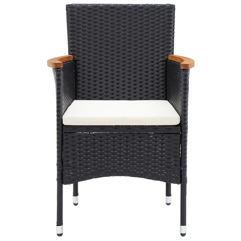 vidaXL 4 db fekete polyrattan kerti étkezőszék