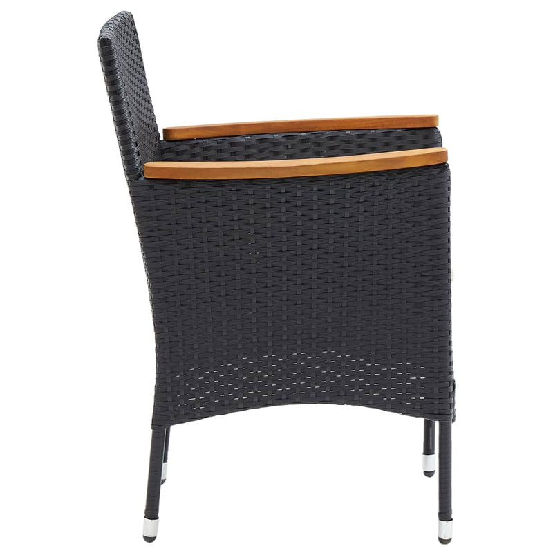 vidaXL 4 db fekete polyrattan kerti étkezőszék