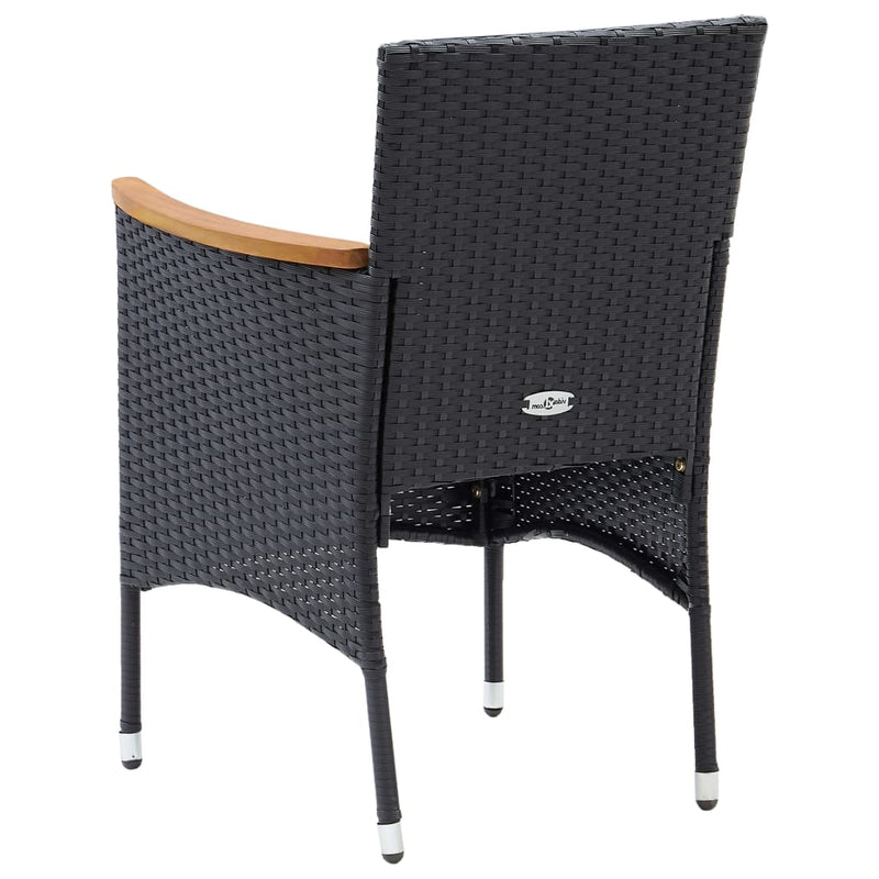 vidaXL 4 db fekete polyrattan kerti étkezőszék
