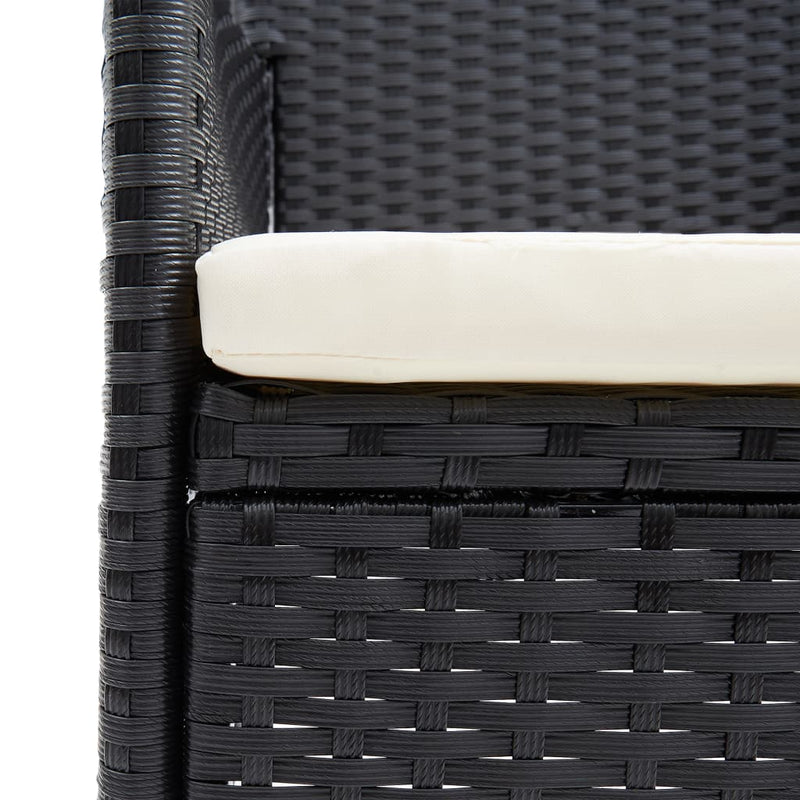 vidaXL 4 db fekete polyrattan kerti étkezőszék