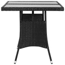 vidaXL fekete polyrattan kerti asztal 140 x 80 x 74 cm