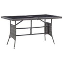 vidaXL szürke polyrattan kerti asztal 140 x 80 x 74 cm