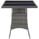 vidaXL szürke polyrattan kerti asztal 140 x 80 x 74 cm