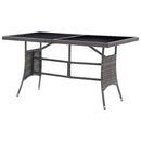 vidaXL szürke polyrattan kerti asztal 140 x 80 x 74 cm