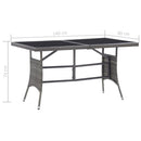 vidaXL szürke polyrattan kerti asztal 140 x 80 x 74 cm