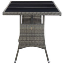 vidaXL szürke polyrattan kerti asztal 170 x 80 x 74 cm