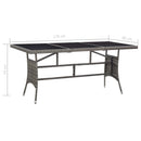 vidaXL szürke polyrattan kerti asztal 170 x 80 x 74 cm