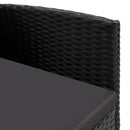 vidaXL 4 db fekete polyrattan kerti szék fekete párnákkal