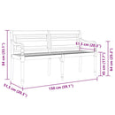 vidaXL tömör tíkfa Batavia pad szürke párnával 150 cm