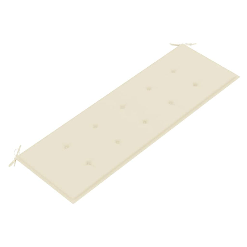 vidaXL tömör tíkfa Batavia pad krémszínű párnával 150 cm