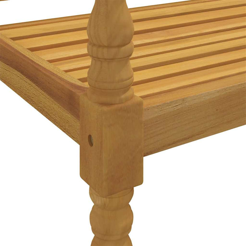 vidaXL tömör tíkfa Batavia pad krémszínű párnával 150 cm